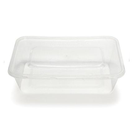 国产 外卖餐盒透明长方形带盖无隔栏650ML 打包盒 300个/套   