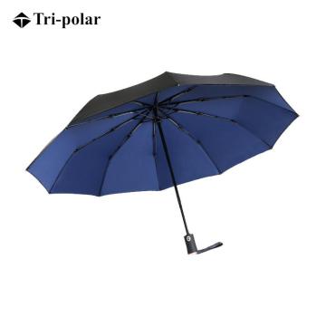 三极 TP7011 双层商务三折自动雨伞 10k 藏蓝色