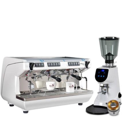 德龙  电控专业半自动咖啡机+ S70钛金刀盘电控磨 白色