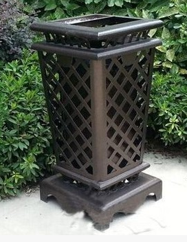 苏州绿华高档室外景观铁艺烤漆景观垃圾桶