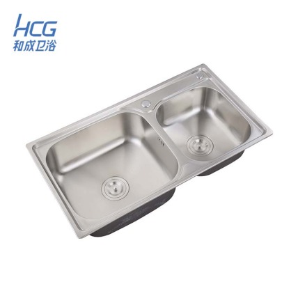 HCG和成不锈钢厨盆双槽XA0059
